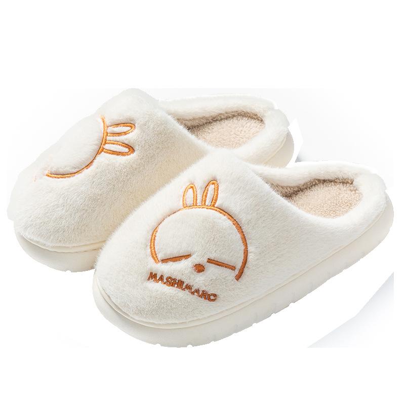 Тапочки из хлопка с кроликом, женские, зимние, для дома, теплые, с толстой подошвой, для пары, милые, хлопковые тапочки для мужчин