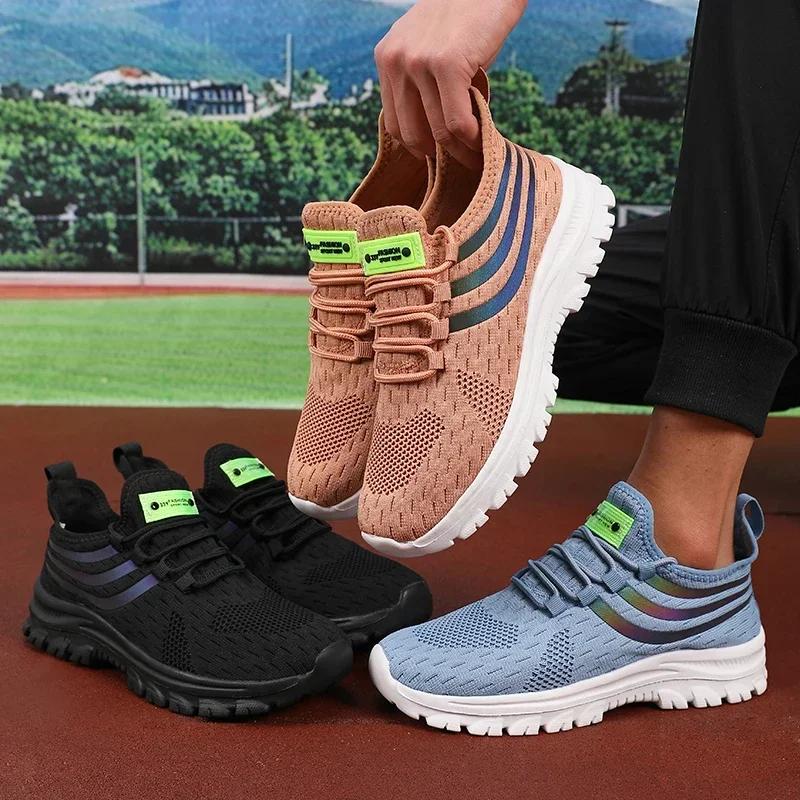 Men'S Spring Mesh Breathable Sports Shoes Men'S Casual Running Hollow Mesh Shoes Lightweight Anti Slip Work Shoes Sneakers Men