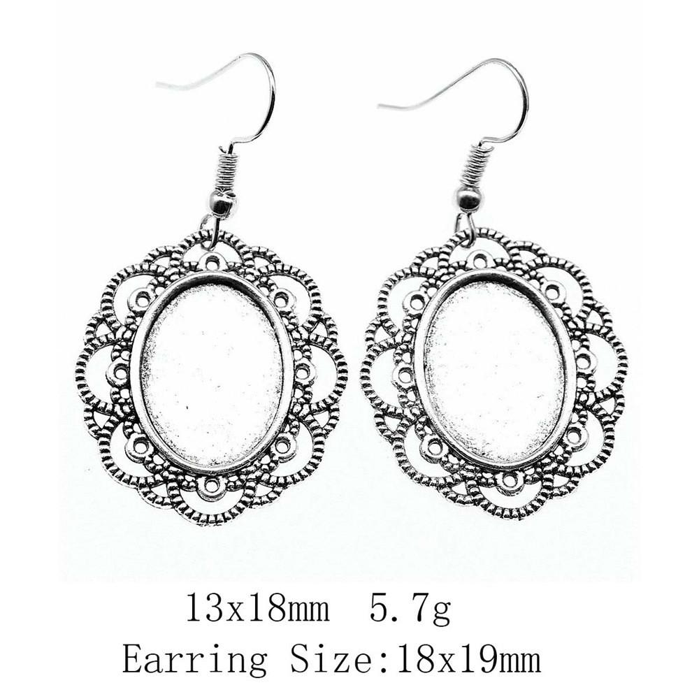 Подарки для женщин Винтажные серьги Овальные серьги-крючки Стеклянный кабошон Основание Подставка Подставка Серьги-подвески и подвески Женские сумки Серьги