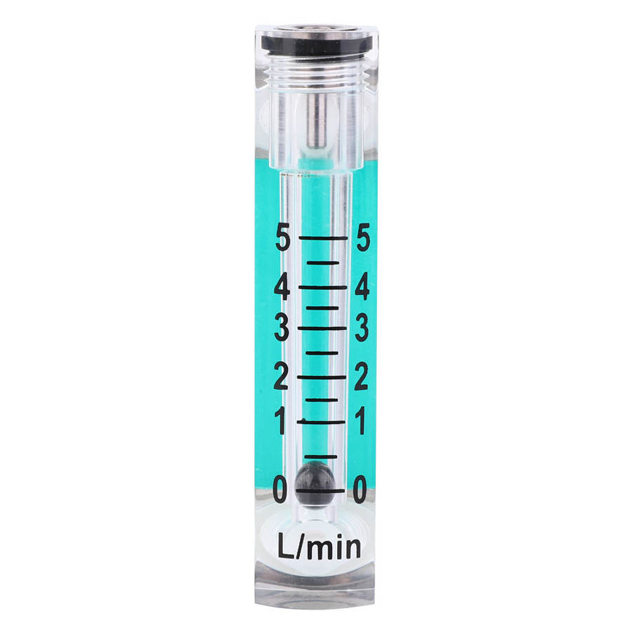 LZQ-1 Air Flow Rate Gauge 1~5LPM Air Measuring Flowmeter Gas Flow Meter Recorder With Black Float + Acrylic Transparent Panel