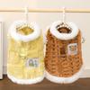 Autumn and Winter Dog Shu Cotton Lint Rabbit Fur Traction Vest Bear Down Jacket Medium and Small Dog Pet Teddy Cat Clothes