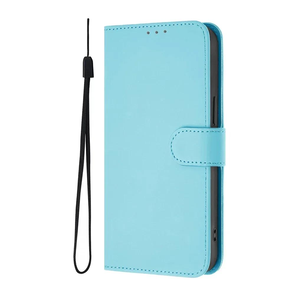 Однотонный чехол-кошелек для Xiaomi 12S Ultra 12 Lite Redmi Note 12 Pro Plus Turbo Explorer Speed Держатель для карт Ремешок Чехол для телефона