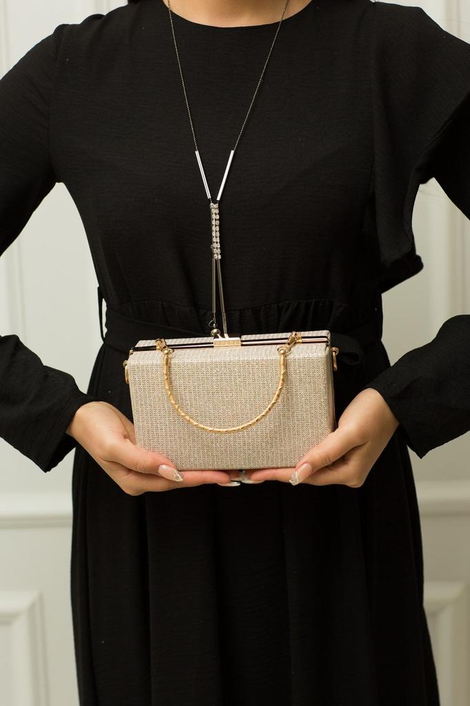 Women's Stylish and Useful Evening Dress Bag Women's Platinum Silvery Evening Dress Bag