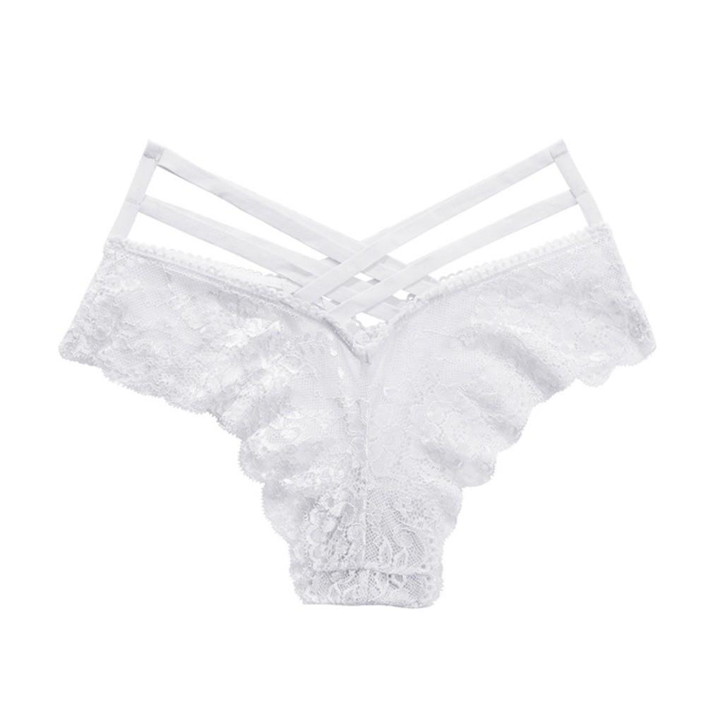 Underwear Women Lace Floral Thong Low-Rise T-back Panties Lace Solid Briefs Female