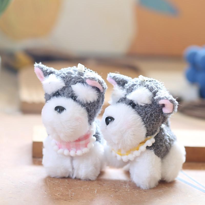 Adorable Plush Schnauzer Keychain Soft Short Plush Cute Dog Bag Charm 12cm