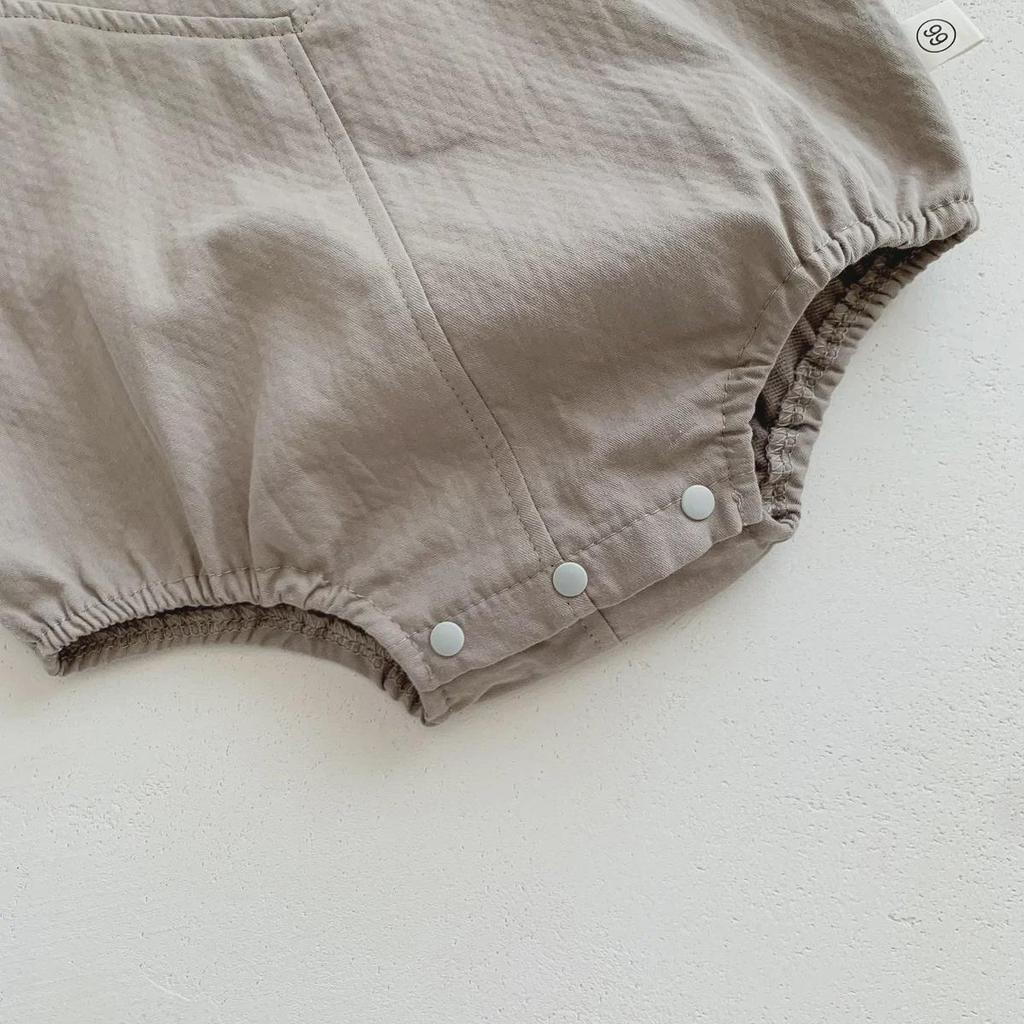 2024 New Baby Bear Romper Suit: Stylish Solid Color Short-Sleeve T-Shirt Overalls for Boys and Girls