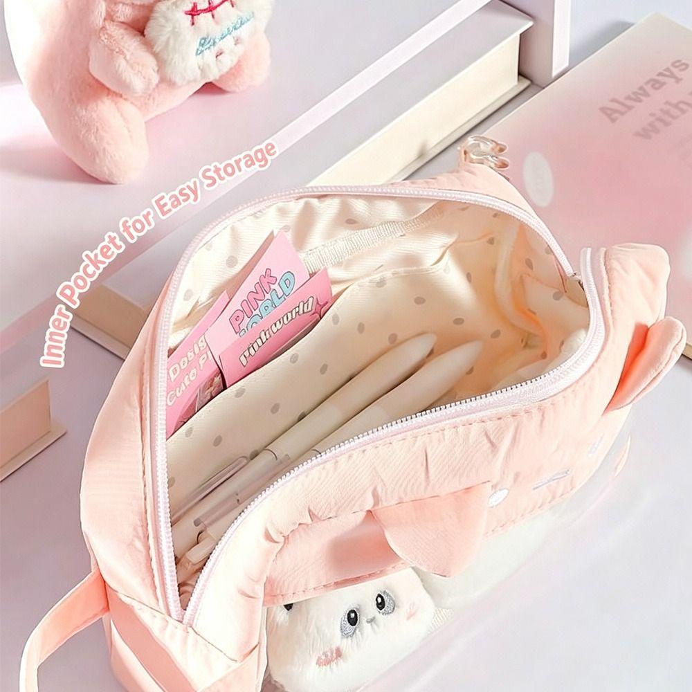Cat Ear Stationery Storage Bag Clear Window Pencil Bag New Pen Storage Pouch Stationery Storage