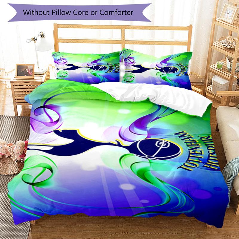 Tottenham Hotspur F.C Design Printed Pattern Duvet Cover Set – includes 1 duvet cover and 2 matching pillowcases Bedroom decor Christmas gifts
