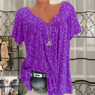 Женские футболки с v-образным вырезом, дышащие, летние футболки с цветочным принтом больших размеров для повседневной носки