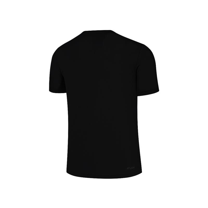 Li-Ning Летняя футболка с круглым вырезом, культурная, однотонная, удобная, модная, с коротким рукавом, мужская футболка, черная AHSV049-1