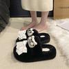 2025 новые милые мультяшные тапочки-медвежата для женщин для ношения в помещении и на улице осенью и зимой, нескользящие хлопковые тапочки на толстой подошве для женщин