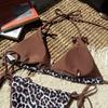 Sexy Leopard Bikini Suit Women Strap Push Up Swimsuit Three Points Bikini Set Low Waist Swimwear Women Summer Backless Beachwear