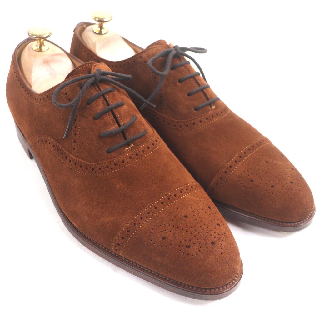 Безупречные кожаные туфли John Lobb SAUNTON Thornton Brown Замша мужские 8 Б/у