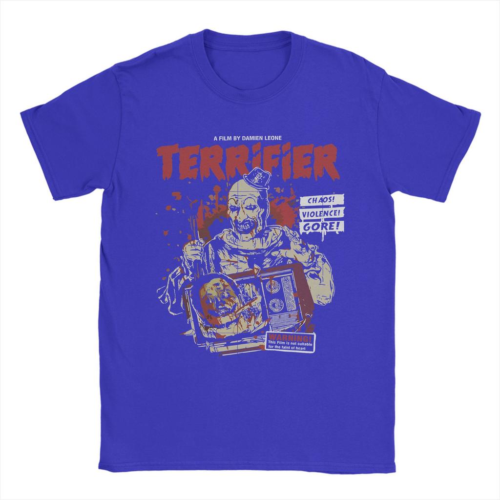 Men T-Shirts Terrifier Horror Movie Funny Cotton Tees Short Sleeve  T Shirt Crew Neck Clothing Party