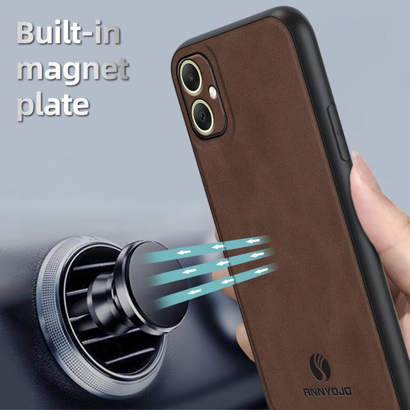 ANNYOJO For Samsung Galaxy A05 4G Case PU Leather+PC+TPU Mobile Phone Back Cover