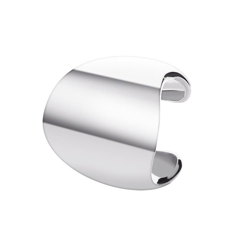 Fashion Ear Clip Simple Metal Polished Ear Bone Clip Punk Retro Wide Version Ear Pierced Earrings