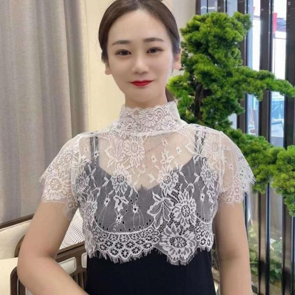 Рубашка с вышивкой, шарф с искусственным воротником, шаль, украшение, блузка со съемным воротником, топ с лацканами, женский топ