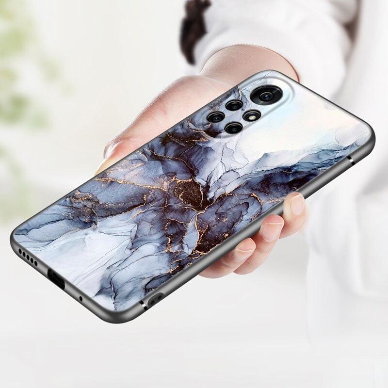 Винтажный мраморный чехол для телефона Huawei Honor 60 50 SE 30S Mate 30 20 10 Lite 40 Nova 9 8 Pro Y60 8i 7i 7SE 5T, черный чехол премиум-класса