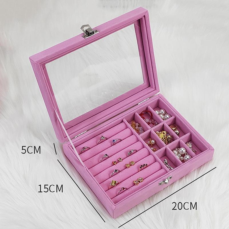 New Transparent Window Large Capacity Jewelry Storage Box, Simple And High-End Ring Necklace Jewelry Storage Display Box