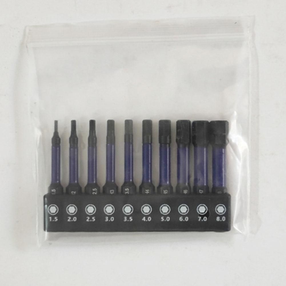 10pc Screwdrivers Bit Hex Head Bit Holder Set Magnetic Batch Head 1/4Shank Screwdriver Bit Pneumatic ScrewDriver Wrench HandTool