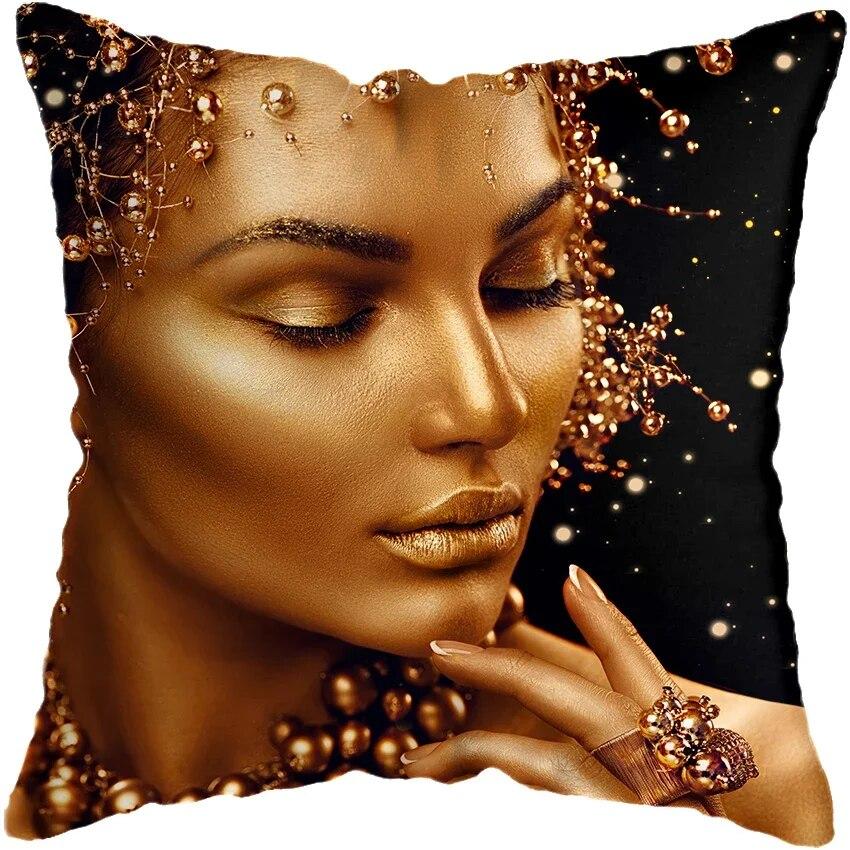 Домашний декор, модные афро черные женские диванные наволочки для девочек, наволочки для спальни и гостиной
