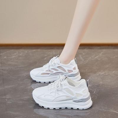 Новые женские летние студенческие спортивные и повседневные сетчатые сандалии 2025 года, дышащие, тонкие, на толстой подошве, увеличивающие рост, женские туфли