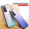 For Samsung Galaxy A02 M02 A02s A11 M11 A12 M12 A21s A42 A51 A52 A52S A72 J7 Plus Case Gradient Aurora Tempered Glass Soft Frame Back Cover Phone Case