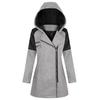 Womens Winter Warm Outwear Floral Print Hooded Pockets Vintage Oversize Coats