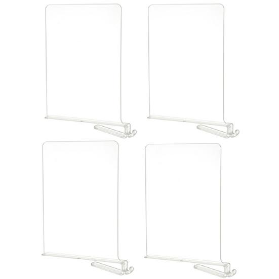 2/4/6Pcs Clear Acrylic Shelf Dividers Organizer Shoes Clothes Purses Blankets Closet Separators for Bedroom