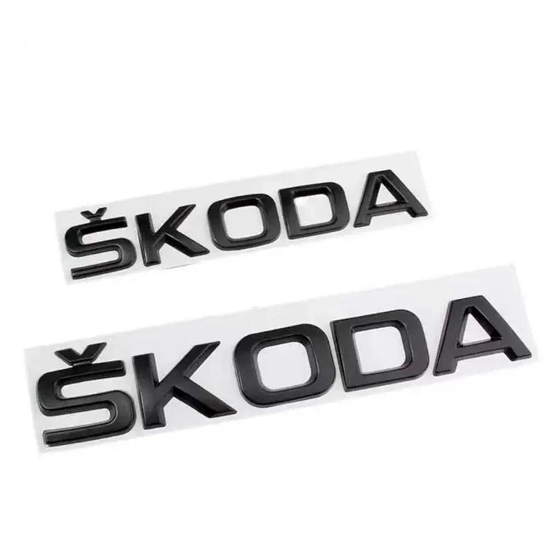 JIYQ3 For Skoda FABIA KAMIQ KAROQ KODIAQ OCTAVIA RAPID SUPERB YETI Car Trunk Letters Emblem Logo Sticker Front Rear Badge Accessories