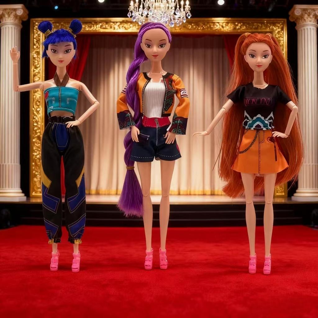 30см K-Pop Охотники на демонов Аниме K-pop Девичья группа Мультяшные Руми Зои Мира Фигурки Виниловые фигурки Модельные куклы Девочки Рождественский подарок