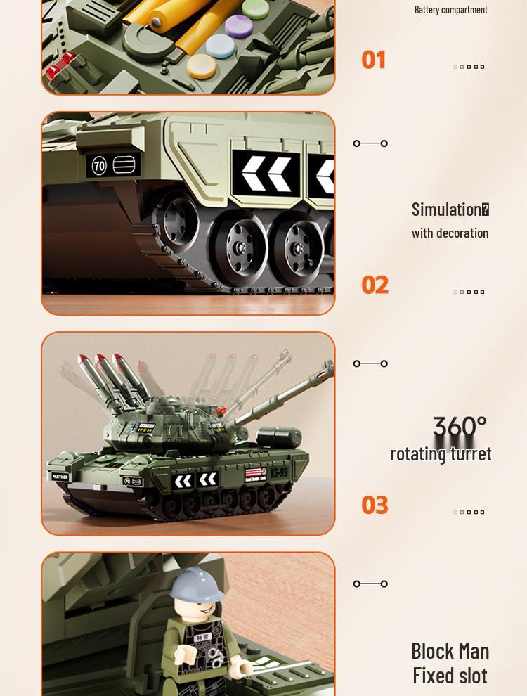 Трансформирующаяся игрушечная машинка-танк для мальчиков: Стреляет пушками и запускает ракеты - Модель бронированного автомобиля из сплава