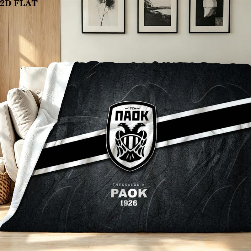 PAOK Print Flannel Blanket High Quality Warm Comfortable Cover for All Seasons Perfect for Gifts Home Decor