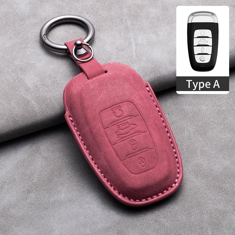 New Sheepskin Car Key Case Cover Protector Shell For FAW Hongqi H9 H7 H5 HS5 HS7 HS5 H7 H5 HS7 Smart Remote Keychain Accessories