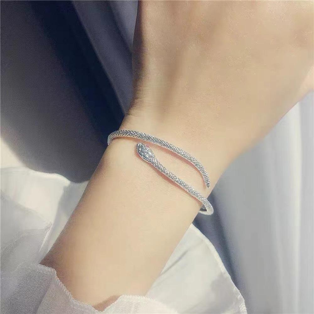 Подарки Змея Открытые Браслеты-манжеты Модные Змея Кольцо и Серьги-гвоздики Модный браслет в форме змеи Друг