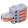 20Pcs Wire Connector 1 In 4 Out PushType Splitter Conductor Terminal Block Electrical Parts(Orange )