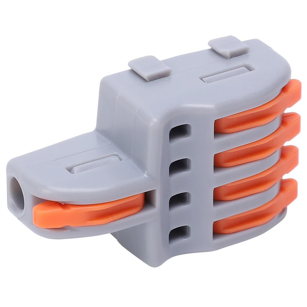 20Pcs Wire Connector 1 In 4 Out PushType Splitter Conductor Terminal Block Electrical Parts(Orange )