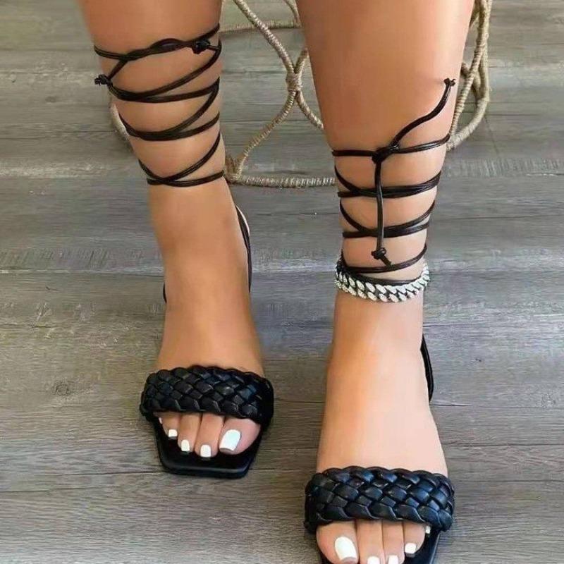 Новый летний модный дизайн плетение женские сандалии прозрачные необычные сексуальные хрустальные высокие каблуки женские шпильки квадратный носок обувь