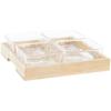 Appetizer Tray - DKD Home Decor - Multicolor - Bamboo and Glass - 24 X 45.5 X 28 Cm - Rectangular