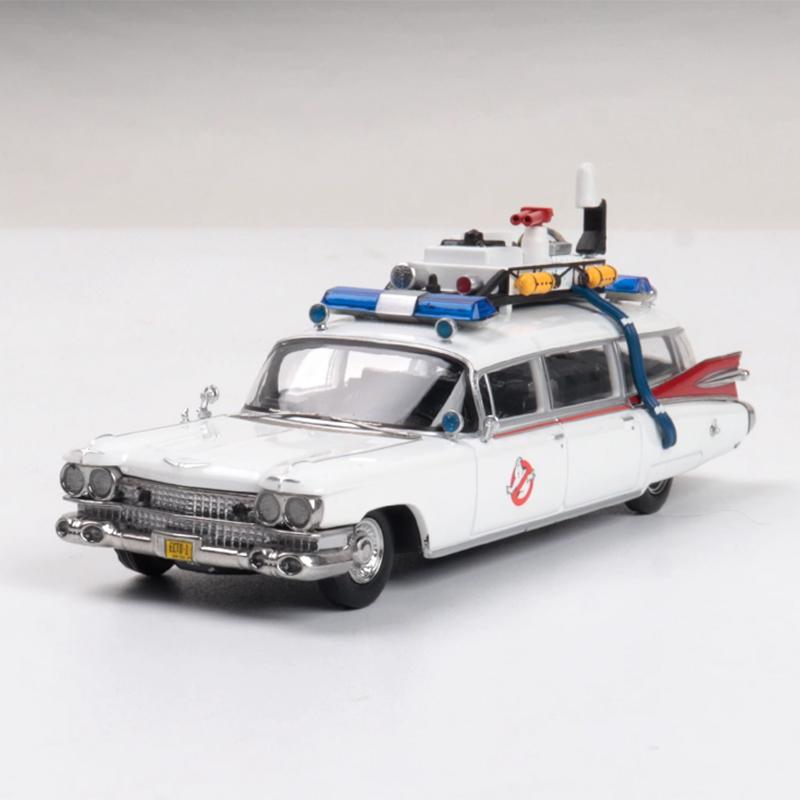 Литье под давлением Оригинал 1:Масштаб 64 GHOSTBUSTERS Ecto-1 Симуляция Сплав Модель Автомобиля Коллекция Украшение Игрушка Подарок Сувенир Дисплей