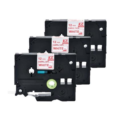 Тканевая клейкая лента для этикеток, совместимый принтер этикеток Brother P Touch, 12 мм * 3 м, красный на белом, этикетка TZe-FA232 для изготовления этикеток для одежды