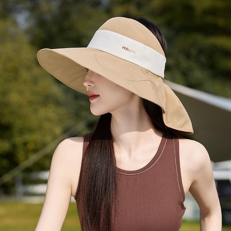 Premium Empty Top Shawl Hat Spring and Summer Fashion Big Edge Sun Protection Hat Outdoor UV Protection Bucket Hat