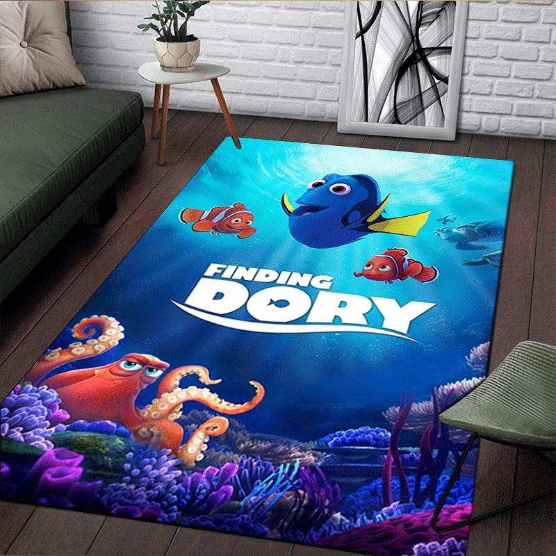 1pc Finding Nemo Pattern Area Rug Soft Flannel Floor Mat for Living Room,Office,Bedroom and Carpet,Sofa Coffee Table Floor Mat
