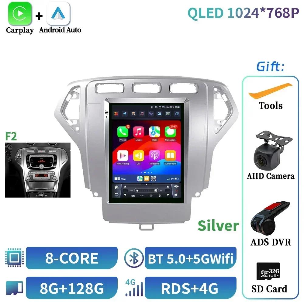 9,7 дюйма Для Ford Mondeo 4 2006-2010 Android 14 Беспроводной Carplay Автомагнитола Мультимедиа 4G GPS CarPlay Экран Автомагнитола Навигация