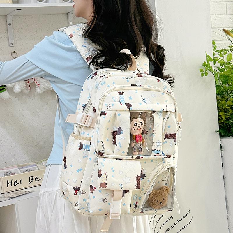 Принтованный рюкзак для ученика средней школы, водонепроницаемый, большой вместимости, школьный рюкзак, женский рюкзак