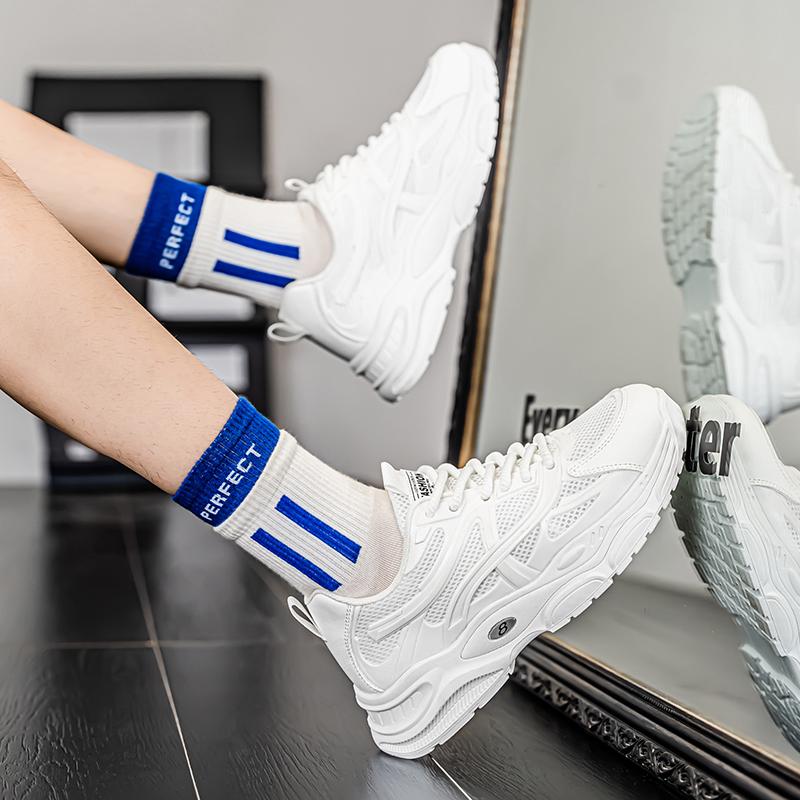 New Fashion Men 's Four Seasons Comfortable Thick Sole Shoes Students BoysTrending Soft Sole Breathable Casual Running Sneakers