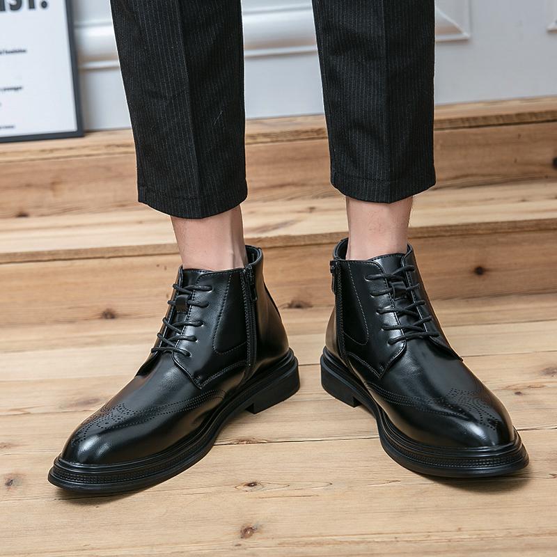 Новое поступление Мужские брендовые ботинки «Челси» Кожаные ботинки в стиле ретро Теплая обувь для мужчин Ботинки для мотокросса на открытом воздухе Официальная обувь для взрослых