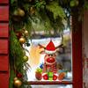 Christmas Cartoon Reindeer Fully Transparent Double-sided Visible Glass Home Decoration Stickers