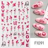 Nail Art Stickers, Romantic Valentine'S Day Love Cartoon Panda Love Adhesive Nail Stickers