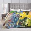 Yellow Pikmin Soft Warm Blankets  Children Plush Throw Blanket Street Trend Couch Bed Flannel Bedspread Sofa Bed Cover